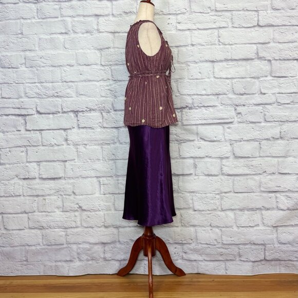 Tocca Mulberry & Cream Cotton Sleeveless Top - Picture 7 of 9